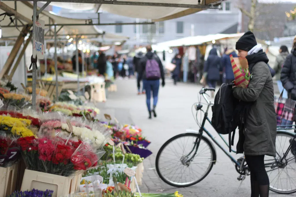 Femme environnement marché